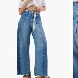 Wrangler Cowboy Frayed Two Toned High Waist Barrel Jean